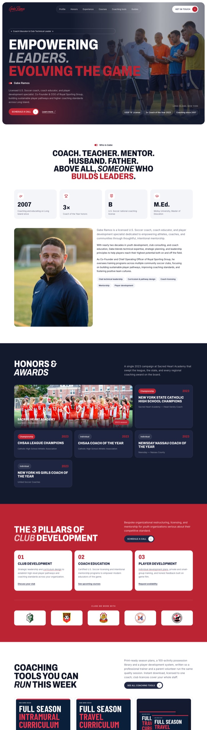 Gabe Ramos Soccer website